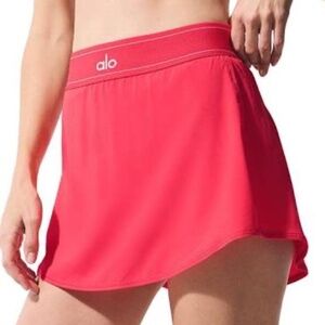 Alo Match Point Tennis Skirt - Candy Red